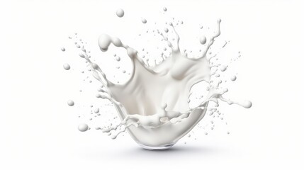 Poster - Splashes of milk on a white background