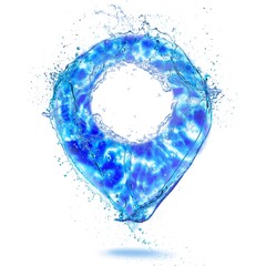 Poster - Location symbol from clean blue water splashes