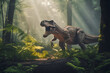 Tyrannosaurus Rex in the Prehistoric Forest: AI Generated Image