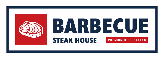 Wall Mural - Steak House Typography Label. Premium Quality Emblems, Trendy design. Logo Template. Vector Illustration.