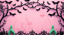 A Vibrant Pink Wall Adorned With Bat Illustrations