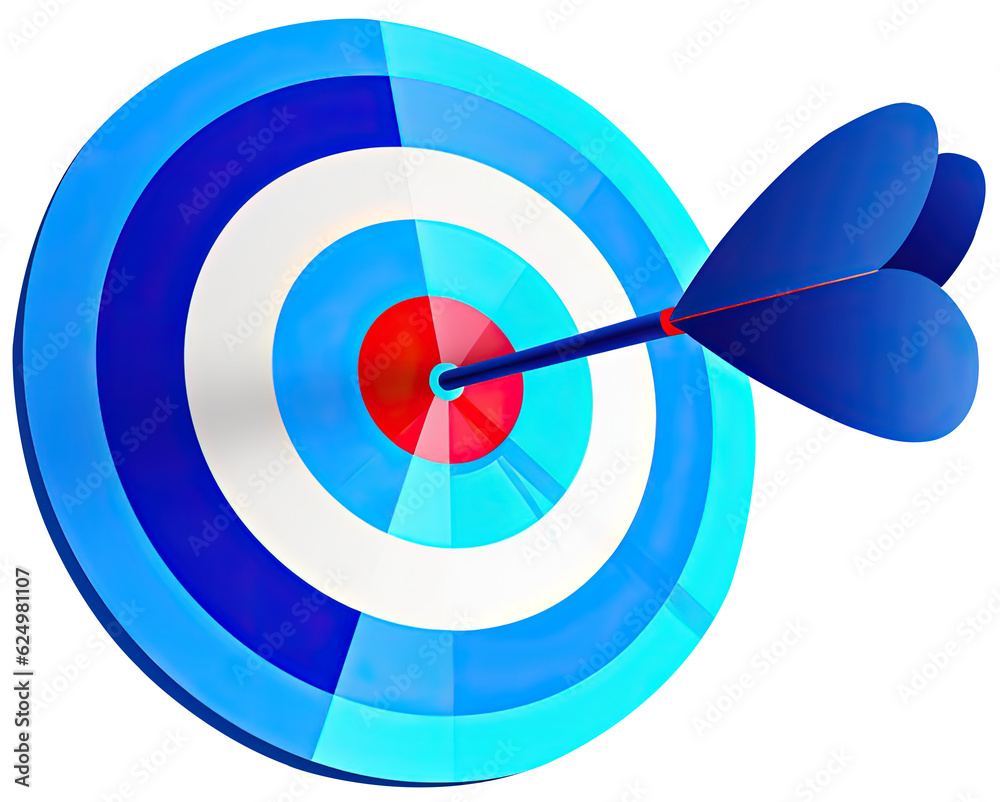 Target  on transparent PNG background, business concept. Generative AI