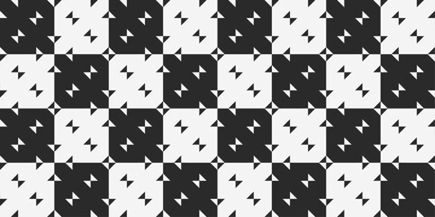 Poster - Checkered pattern of black and white tiles. For seamless repeating surfaces.