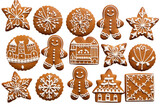 Gingerbread cookies. isolated object, transparent background