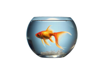 Goldfish bowl. isolated object, transparent background