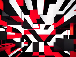 abstract dynamic interior with red lines