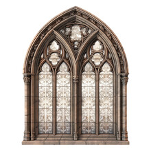 Gothic Window. Isolated Object, Transparent Background