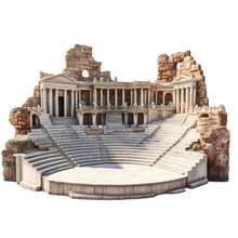 Greek Theatre. Isolated Object, Transparent Background