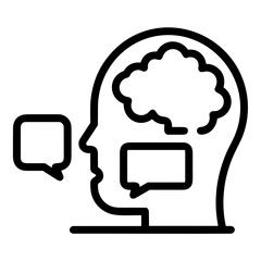 Brain idea symbol icon vector image. Illustration of the creative intelligence think design image