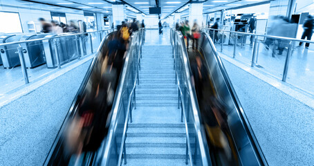 Wall Mural - Passengers moving in the subway station