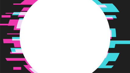 Poster - Glitched Color Leak Circle Template Background, Black