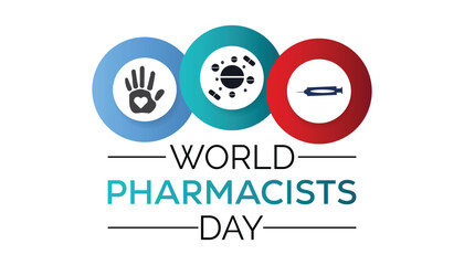 World Pharmacists day is observed every year on 25 September. banner, poster, card, background design.