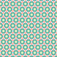Red And Blue Floral Flower Radial Symmetry Background Pattern