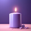 Purple candle flame isolated clay cartoon, AI Generated