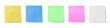 © Celt Studio - five blank sticky notes isolated on white background. Mockup sticky Note Paper. Use post it notes to share idea on sticky note. sheets for notes. wide banner