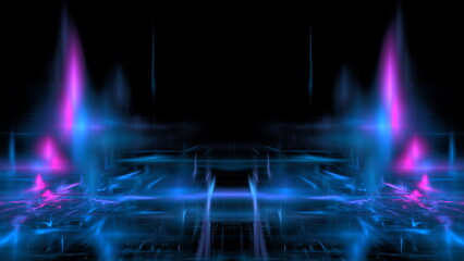 Poster - Digital future, artificial intelligence, data and information processing. Cloud technologies, digital space. 3d render