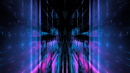 Poster - Digital future, artificial intelligence, data and information processing. Cloud technologies, digital space. 3d render