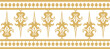 Vector gold seamless byzantine ornament. Endless Border, frame of ancient Greece and Eastern Roman Empire. Decoration of the Russian Orthodox Church..