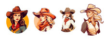 Woman Cowgirl With Cowboy Hat Vector