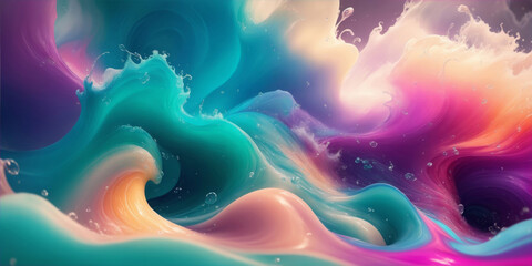 Wall Mural - Colorful Pastel Color Waves Smoke Modern abstract background