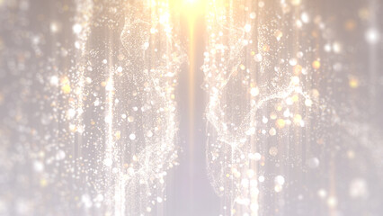 Wall Mural - gold particles luxury and shiny lights elegance abstract background.