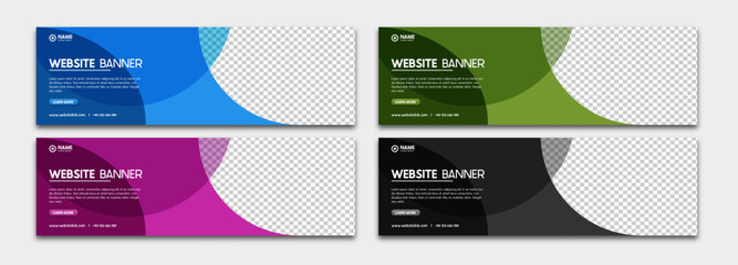colorful web banner design template. set of horizontal business promotion banner templates. modern a