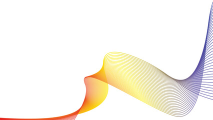 red yellow blue tech wavy lines gradient background isolated