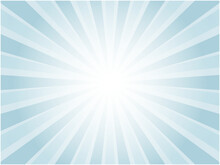 レトロなイメージの太陽光線がまぶしく光る集中線背景素材_ライトブルー