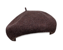 茶色いベレー帽の顔合成用素材