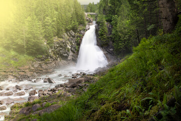 Wall Mural - Pedruc waterfall in the Val di Genova in Trentino