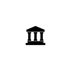 Wall Mural - Simple black Bank building icon isolated on white background