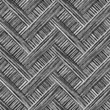 Monochrome Seamless Pattern With Diagonal Crossed Stripes, Hatching Grunge Texture.