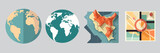Fototapeta  - planet earth and map vector