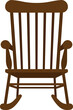 Wooden rocking chair icon. Vector illustration.