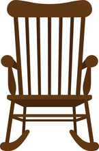 Wooden Rocking Chair Icon. Vector Illustration.