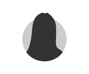 Poster - Female user avatar icon. Person placeholder woman. Silhouette of human portrait with straight hair. Female face silhouette or icon vector design and illustration.
