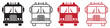 Set of fire engine truck icons. Firefighter vehicle, transport, fireman emergency rescue. Vector illustration.
