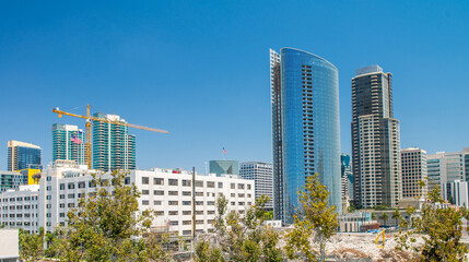 Sticker - View of Downtown buildings on a beautiful sunny day, San Diego