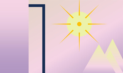 Wall Mural - pink globe background design with geometric shapes in minimalist style
