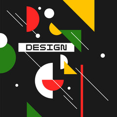 Fototapete - Abstract background with simple elements. An image with a composition of geometric elements and shapes.