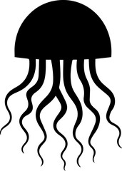 Wall Mural - Jellyfish silhouette icon 3