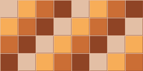 Poster - Brown tiles. Vector repeating tile of coffee colors. A pattern that consists of simple square tiles.