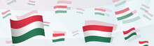 Hungary Flag-themed Abstract Design On A Banner. Abstract Background Design With National Flags.