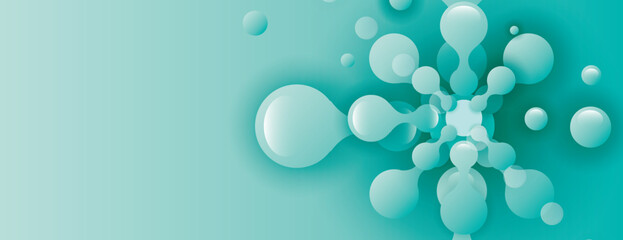 Poster - Network molecules geometry pattern. Vector beautiful technology on color banner background