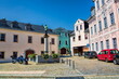 Schneeberg, Deutschland - Malerischer Platz mit Bergmanns Brunnen