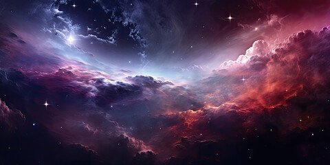 Wall Mural - endless universe with stars and galaxies in outer space - generative ai