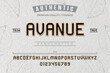 © vision_stock - Avanue typeface. Alphabet. For labels and different type designs