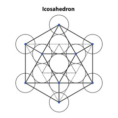 Wall Mural - Icosahedron graph. Scared Geometry Vector Design Elements. This religion, philosophy, and spirituality symbols. the world of geometry with our intricate illustrations.