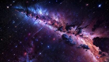 Wall Mural - a journey through colorful galaxies, nebulas, and supernovas ai generated