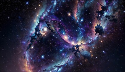 Wall Mural - a journey through colorful galaxies, nebulas, and supernovas ai generated
